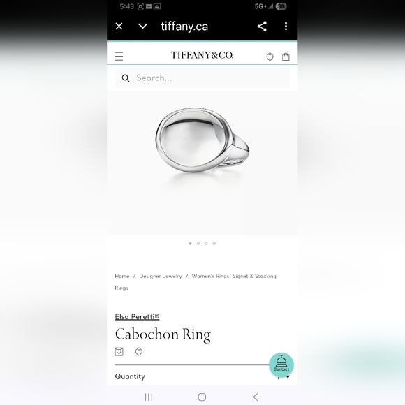 Tiffany Cabochon Rock Crystal Domed Ring - Picture 1 of 11